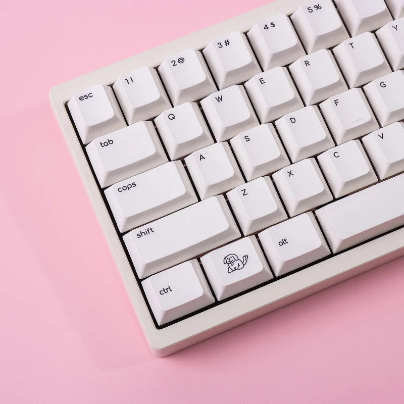 MiFuny Cute Dog Keycap 124/133 Keys PBT Dye Sublimation Custom MOA/Cherry Profile Gaming Keycaps for Mechanical Keyboard Gifts