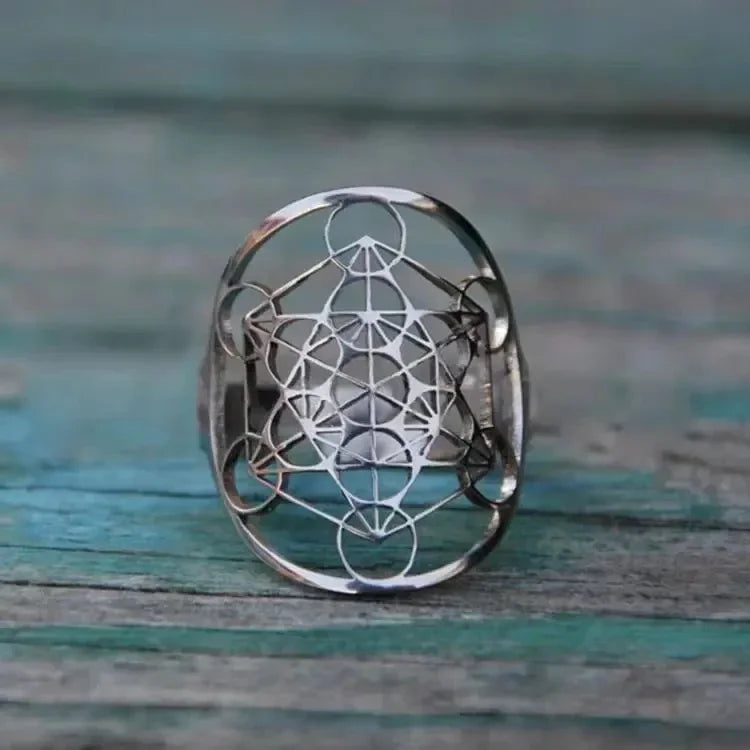 Devil Ram Horns Skull Open Ring for Men's Retro Satanic Cross Religious Amulet Jewelry