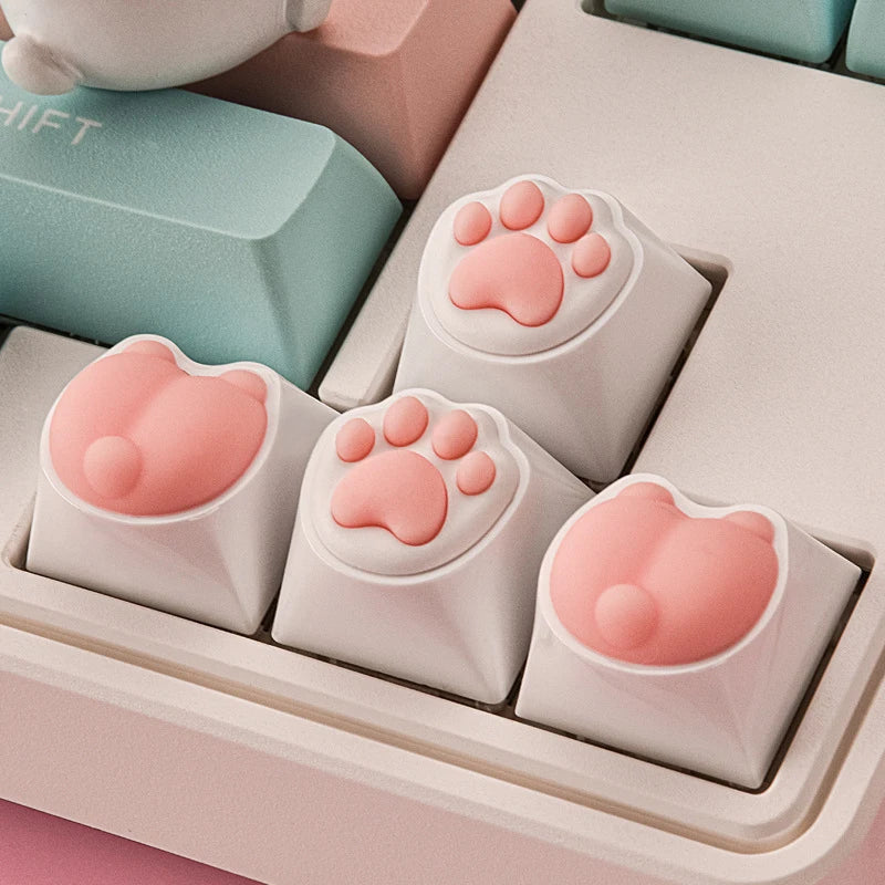 Cute Cat Paw  Keycap For Mechanical Keyboard ABS Animal Keycaps Key Cap Cherry Mx Switch Alice80 JJK84 IK75 PRO Etc