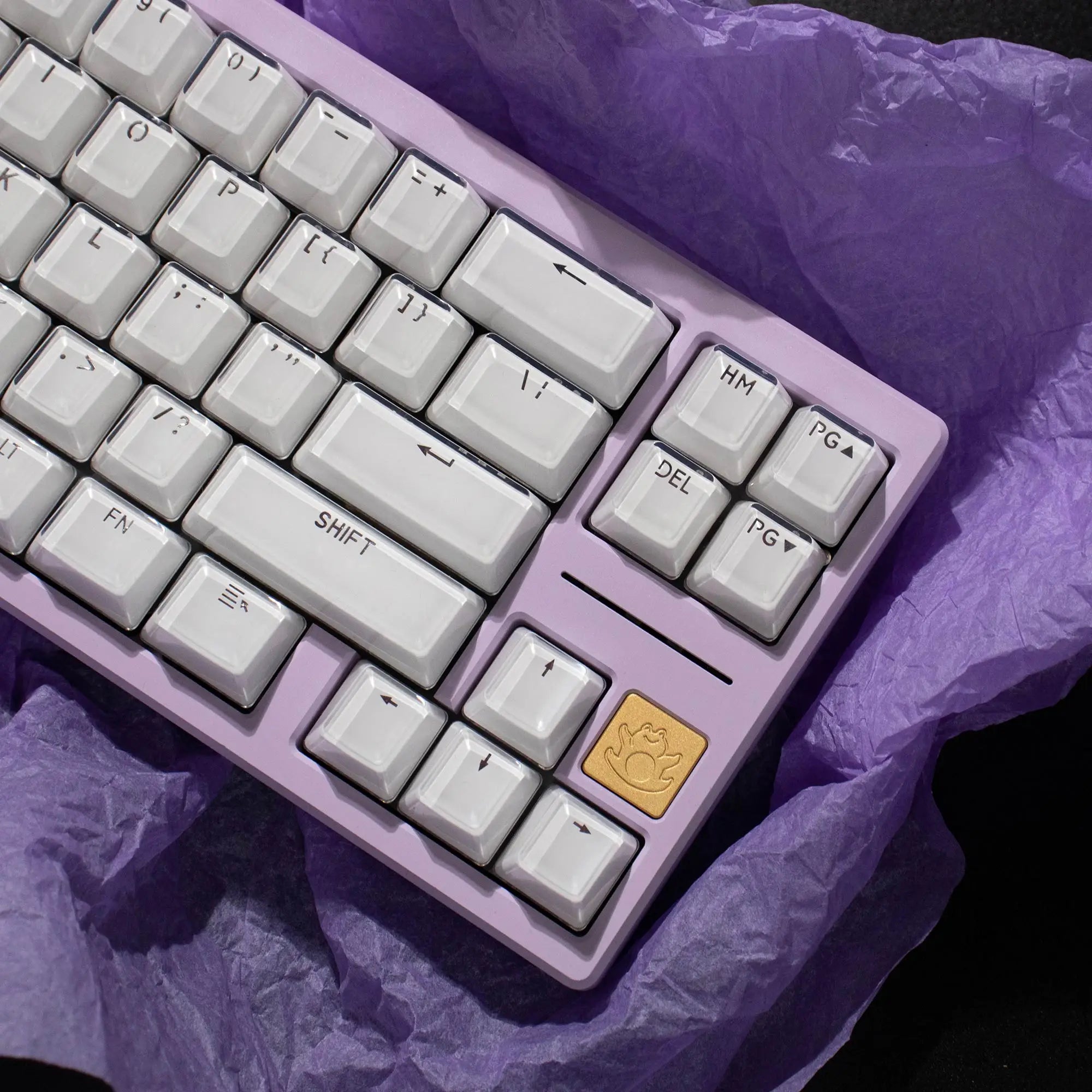 Crystal White Pink Jelly Keycaps OEM profile 104 Keys ABS Double shot keycaps set for MX Switches Mechanical Keyboard