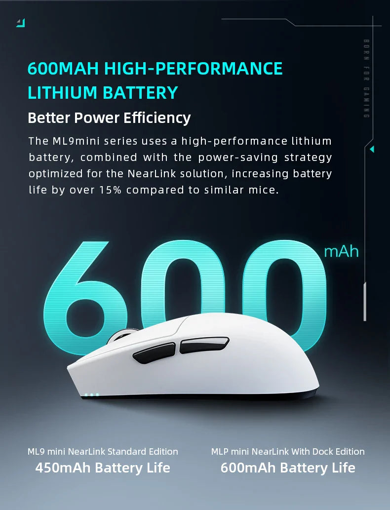 Thunderobot ML903 Mini NearLink Gaming Mouse Tri-Mode Bluetooth Wireless Mouse 30000 DPI Charging Base For Pc Gamer Kit Laptop