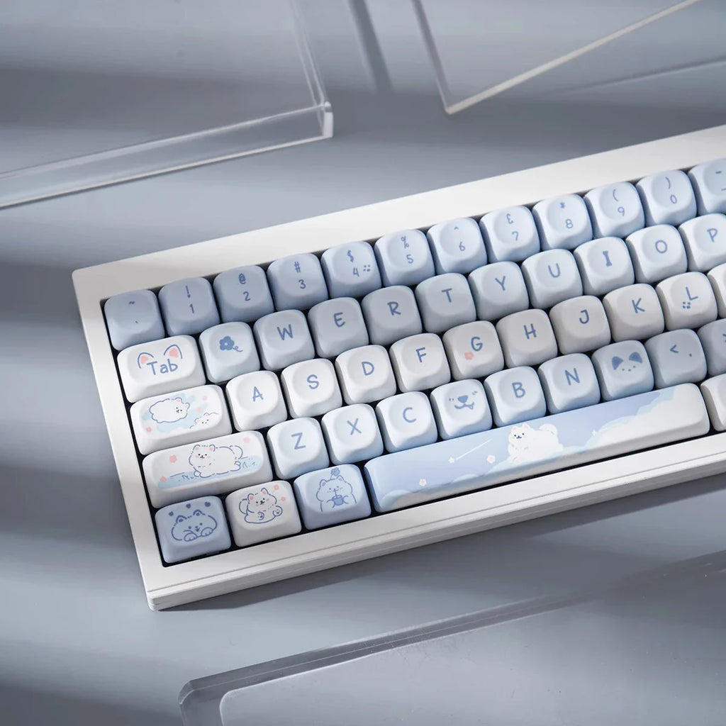 95 Keys artoon Cute Puppy Cat Kitty Keycaps GMK PBT Keycap MOA Profile Dye Sublimation For  DIY Mechanical Keyboard Girls Gift