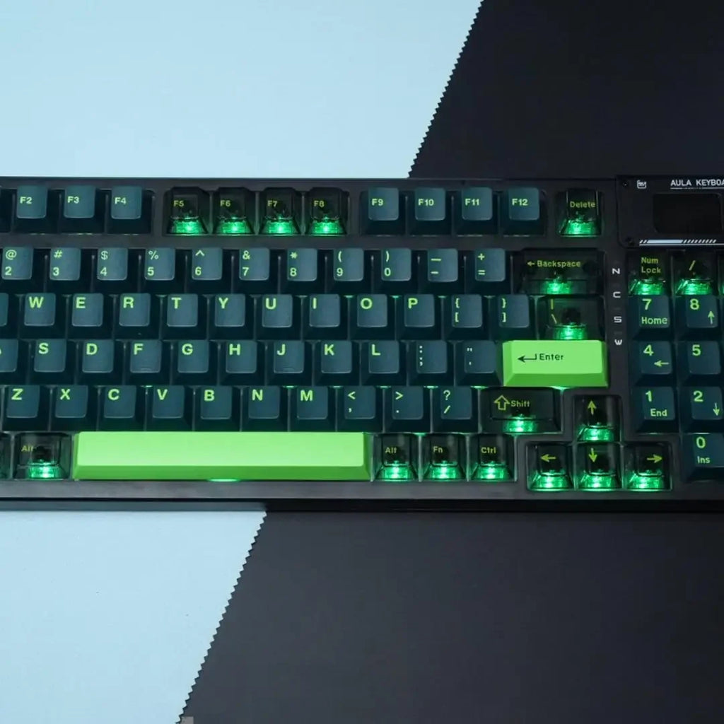 Cherry Profile Double Shot Keycaps 222 Keys ABS Keycaps Transparent PC Keycaps for Gateron MX Switches Mechanical Gamer Keyboard