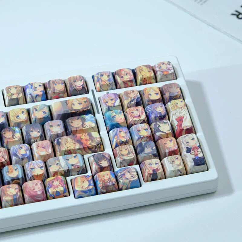 Color Anime Keycaps Personalized Customization Cartoon Anime 126 Key PBT Mechanical Keyboard Keycap MOA Profile Keycap Accessory