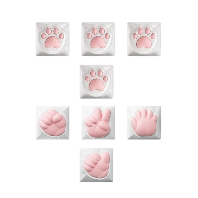 F3KE Fun Keycaps for Mechanical Keyboards Cat Claw Shape with Soft Silicone Pads and Corrosion-Resistant Keycaps Accessories