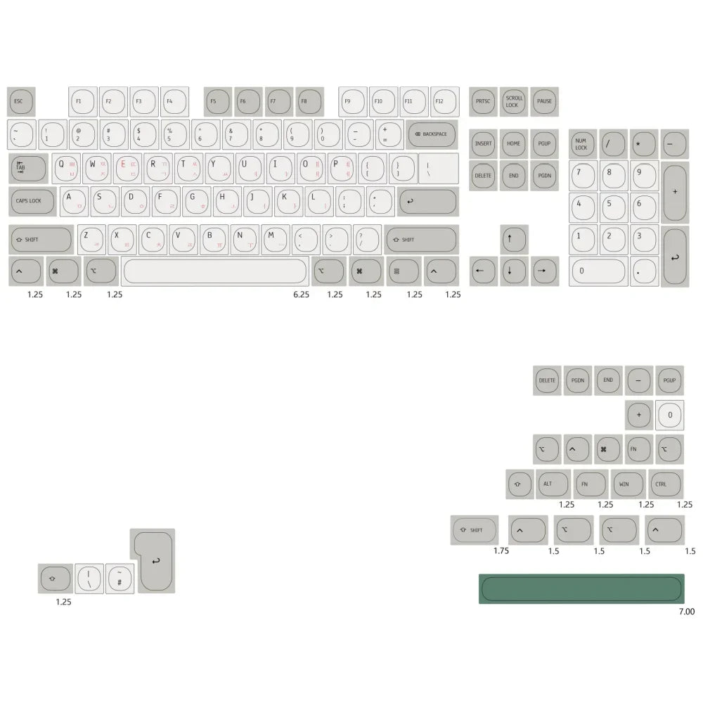Idobao Retro MA Keycaps for MAC Keyboard Keycap PBT Original Design for Mechanical Keyboard Cherry MX Switches Simplism Key Caps