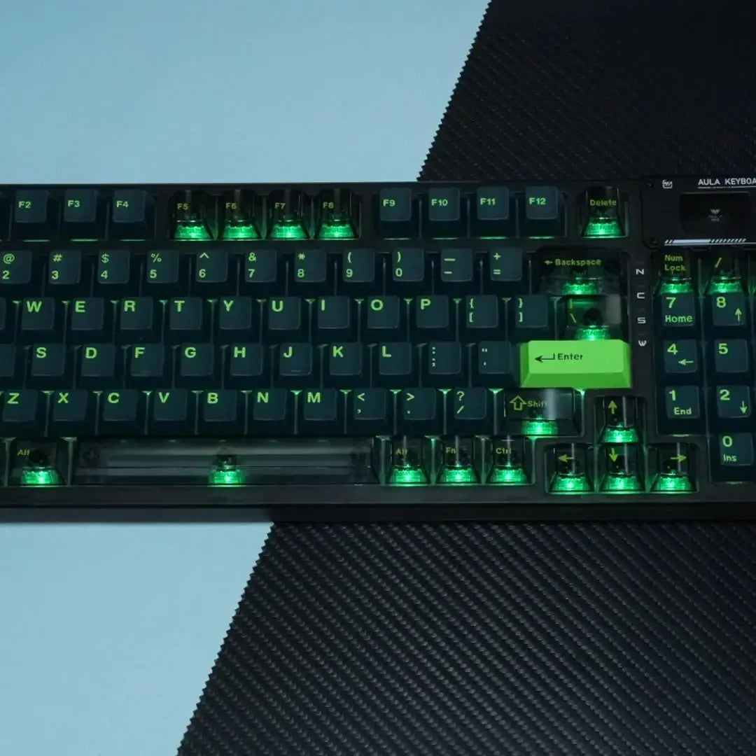 Cherry Profile Double Shot Keycaps 222 Keys ABS Keycaps Transparent PC Keycaps for Gateron MX Switches Mechanical Gamer Keyboard