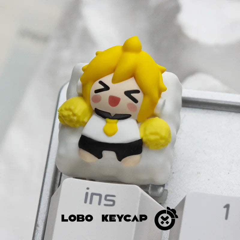 New Vocaloid Miku Animation Theme Keycap 1 Pcs Q Version Personalized Customized Resin Art Gaming Mechanical Keyboard Key Cap