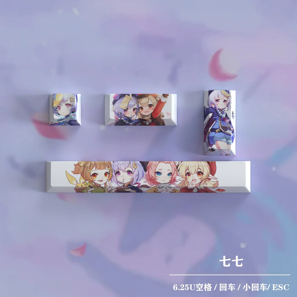 New Genshin Impact Keycaps DIY Anime Keyboard Cap Cherry Profile Pbt R4 Customl Mechanical Keyboard Decorative Accessories Gifts