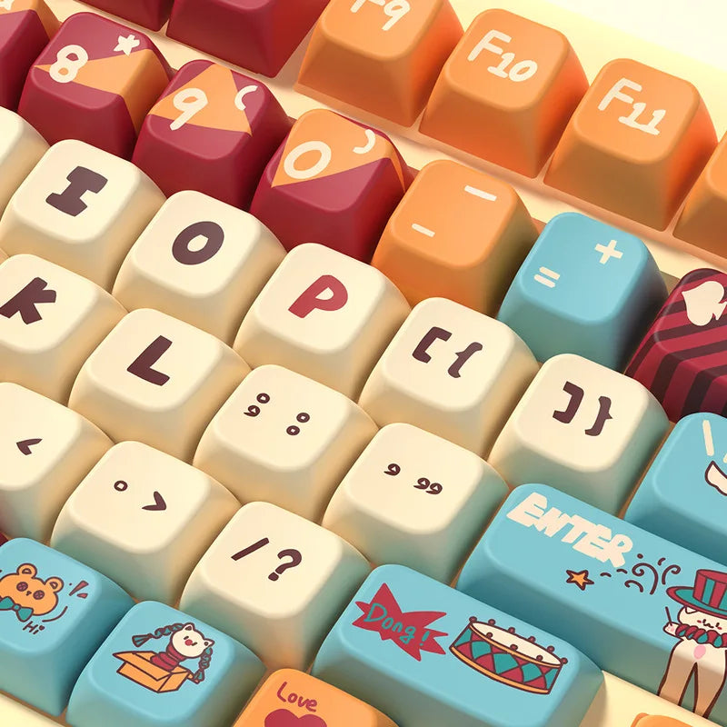 Cat Circus Original Keycaps Personalized Customization Pbt Thermal Sublimation Mechanical Keycaps Festival Gift