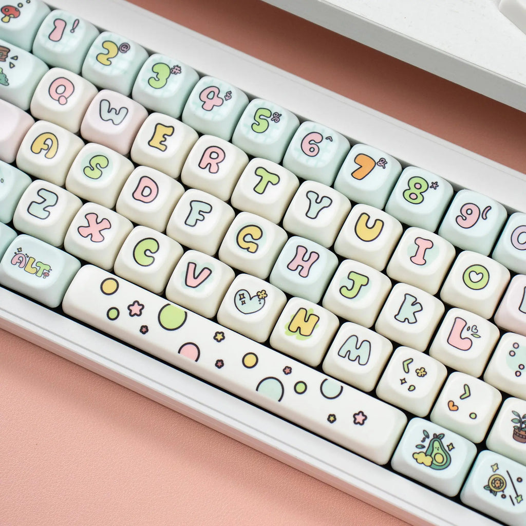 Cats and Puppies Keycaps MOA Profile Thermal Sublimation PBT Keycaps Personalized Cute Keycap For 64/104/108 Mechanical keyboard