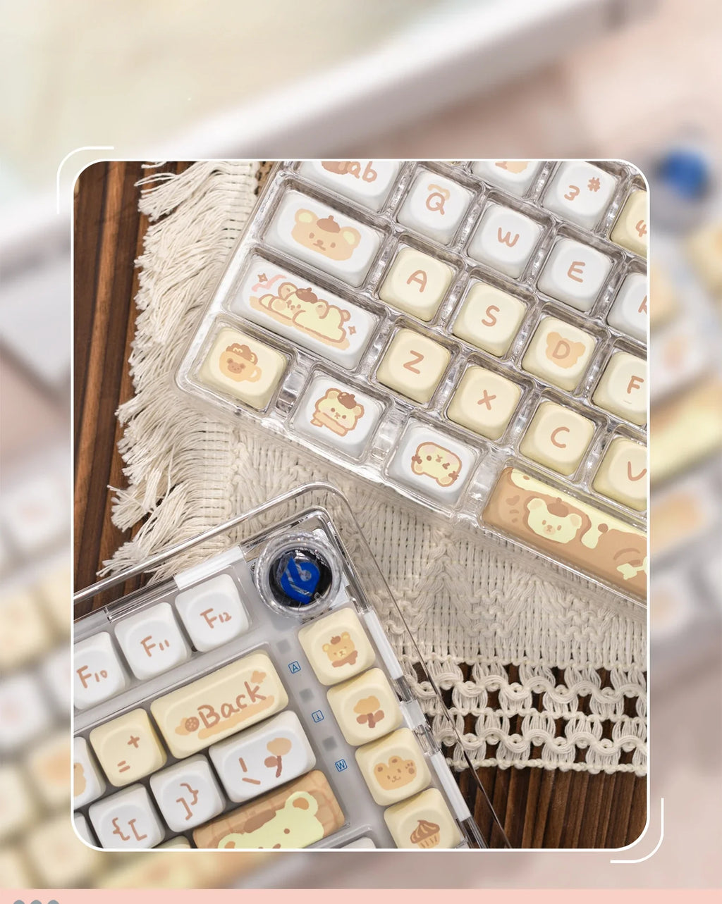 Cat Afternoon Tea Theme Purple Keycap 132 Keys MOA Height PBT Five-sided Sublimation Cute Keycaps for Mechanical Keyboard