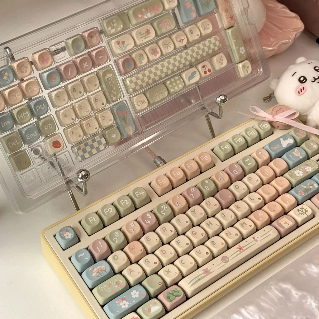 MOA Keycaps Cute Alice Keycaps Cute Keycaps 141 Keys PBT Sublimation Mechanical Keyboard Cap 2.25 U 2.75U