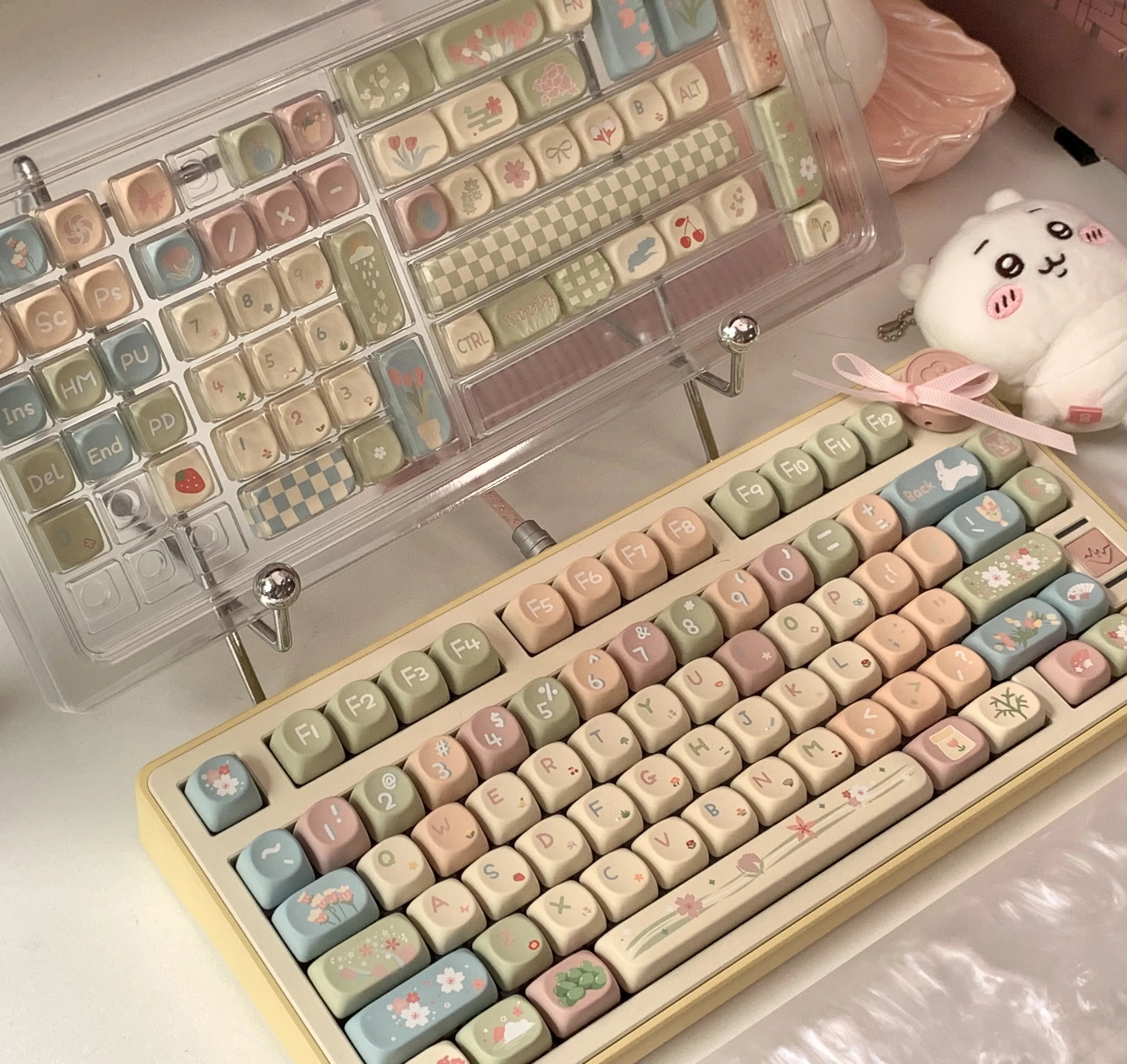 MOA Keycaps Cute Alice Keycaps Cute Keycaps 141 Keys PBT Sublimation Mechanical Keyboard Cap 2.25 U 2.75U