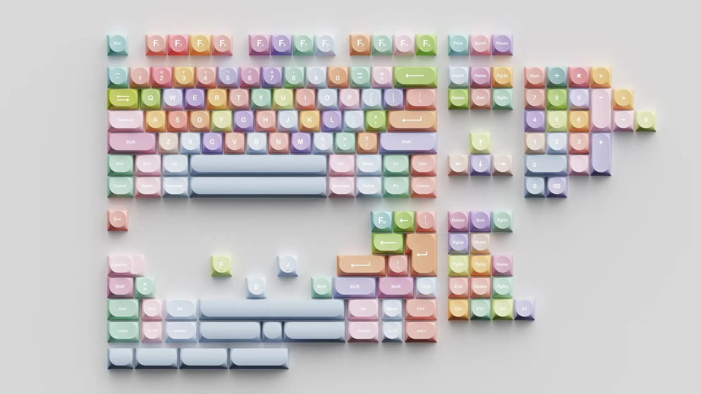 Transparent Keycaps PC 170 Keys Set for Mechanical Keyboard Keycap Accessories Personalized Customization DDA Profile Keycaps