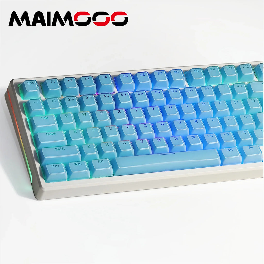 Jelly Crystal Keycaps Side Engraved Pink Blue 113keys Two-tone lnjection Molded DIY Mechanical Keyboard OEM Translucent Keycaps