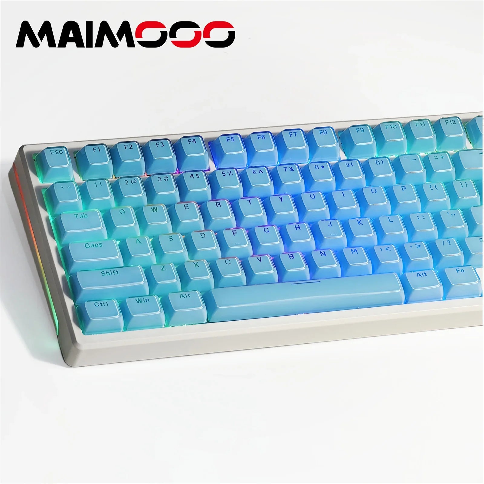 Jelly Crystal Keycaps Side Engraved Pink Blue 113keys Two-tone lnjection Molded DIY Mechanical Keyboard OEM Translucent Keycaps