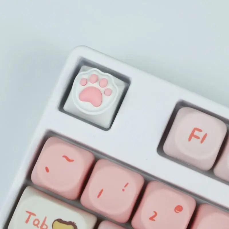 L74A Fun Keycaps for MX Mechanical Keyboards Animal Claw with Soft Silicone Pad Corrosion-Resistant Keycaps Accessories