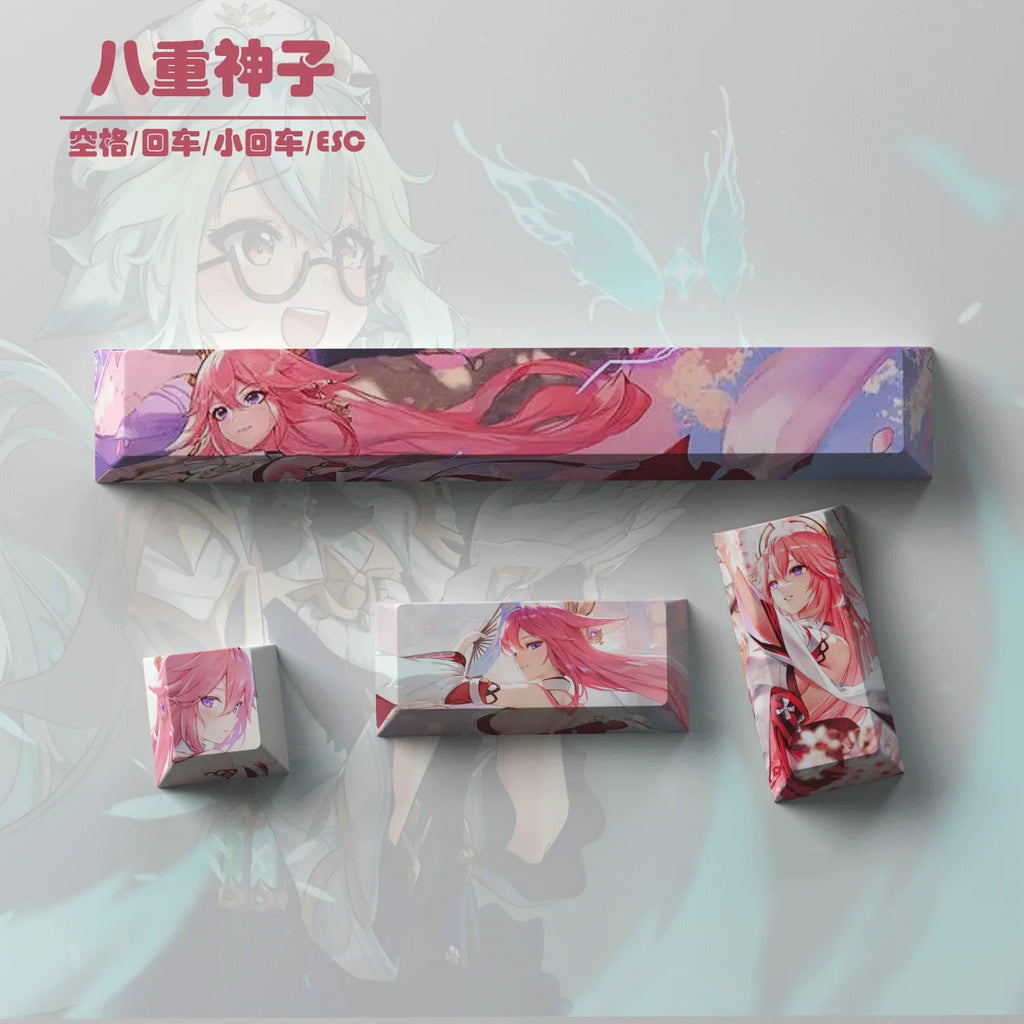 New Genshin Impact Keycaps DIY Anime Keyboard Cap Cherry Profile Pbt R4 Customl Mechanical Keyboard Decorative Accessories Gifts