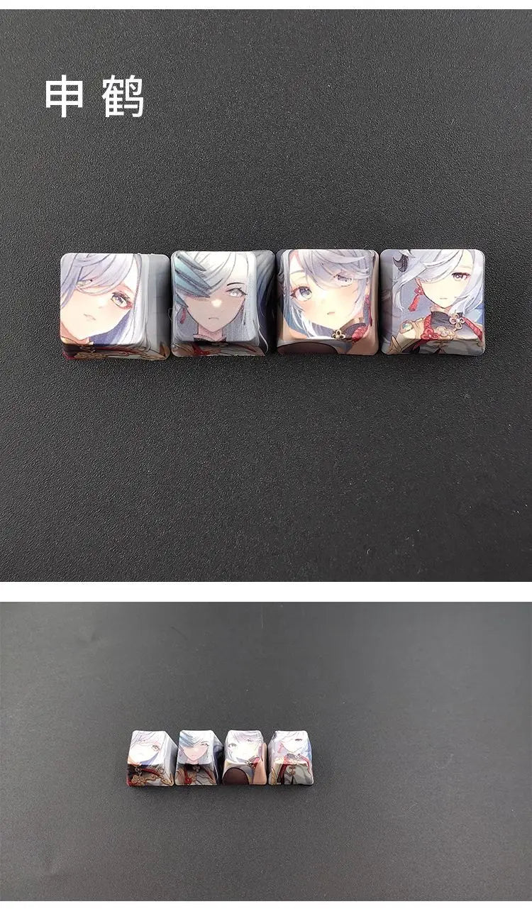 Cartoon Anime Genshin Impact Keycap zhongli Mechanical keyboard replacement key R4 PBT thermal sublimation Cherry OEM height