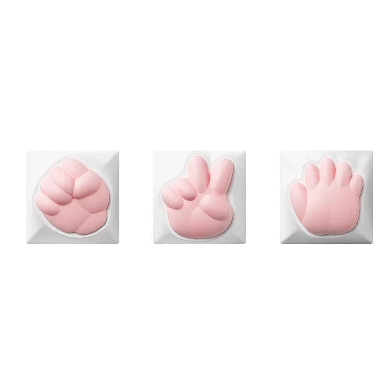 Kawaii Cute Soft Silicone Cat Paws Corgi Buttock OEM ABS Keycap For Mechanical Keyboard Cherry MX Switch