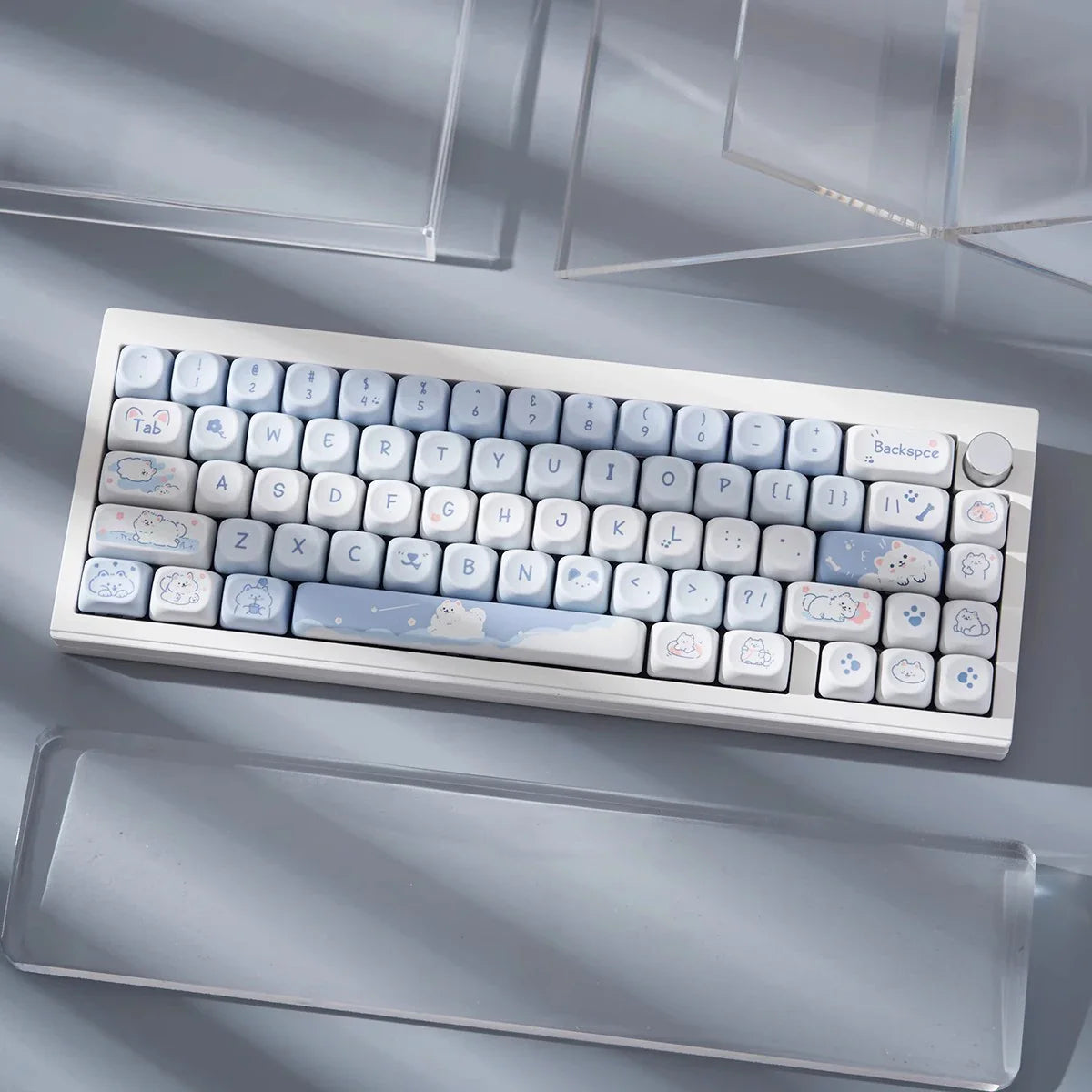 95 Keys artoon Cute Puppy Cat Kitty Keycaps GMK PBT Keycap MOA Profile Dye Sublimation For  DIY Mechanical Keyboard Girls Gift