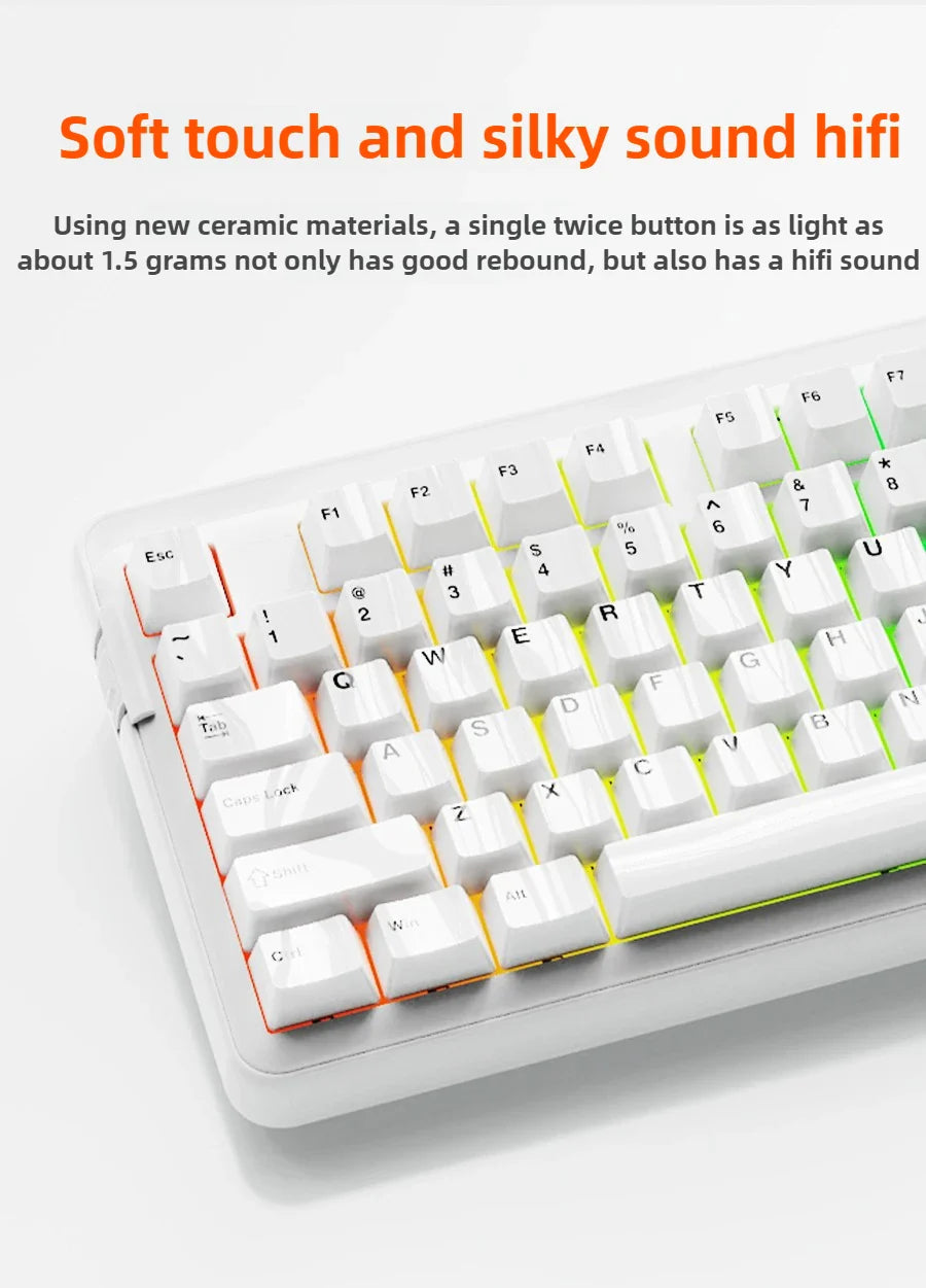 Ceramic Keycaps Set 123/101-key Smooth Surface Tough and Resistant To Falling HIFI Cross Axis Mechanical Keyboard WASD Keycap