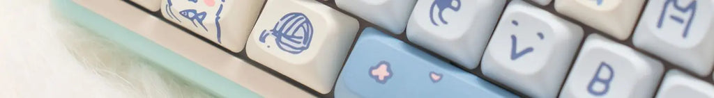 Blue Cat MOC Keycaps PBT 145 Keys Cute Girls for Cherry Gateron MX Switches Mechanical Keyboards
