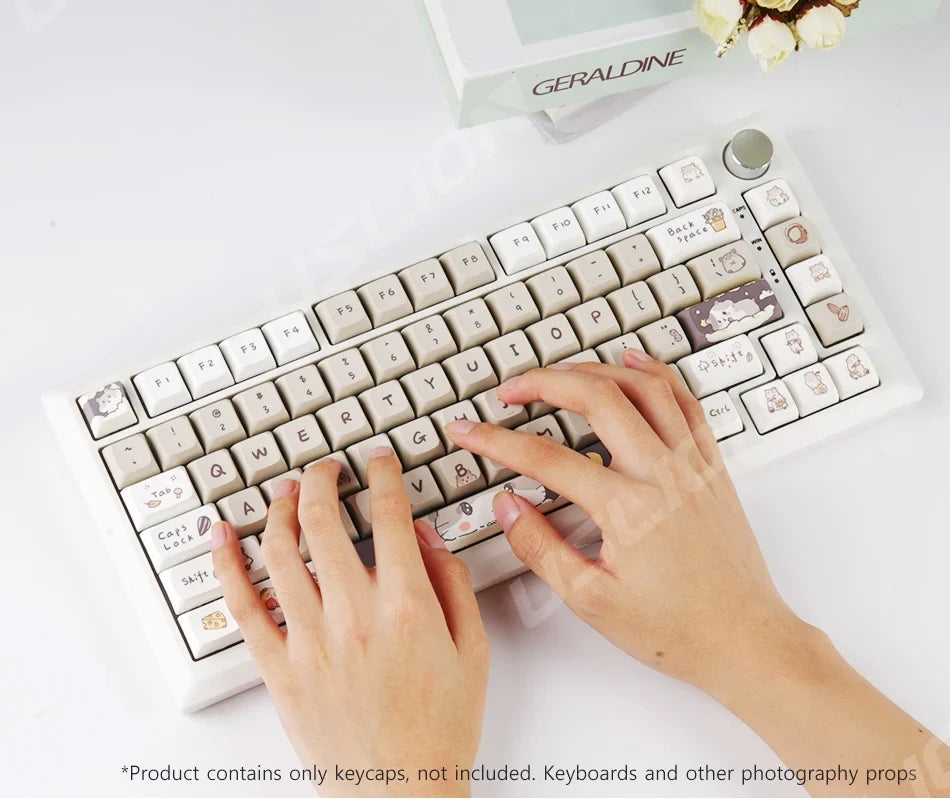 Orange squirrel Gray Rat Theme Keycap XDA Profile Key cap English Korean for 61/64/68/84/87/96/98/104 Mechanical Keyboard Keycap