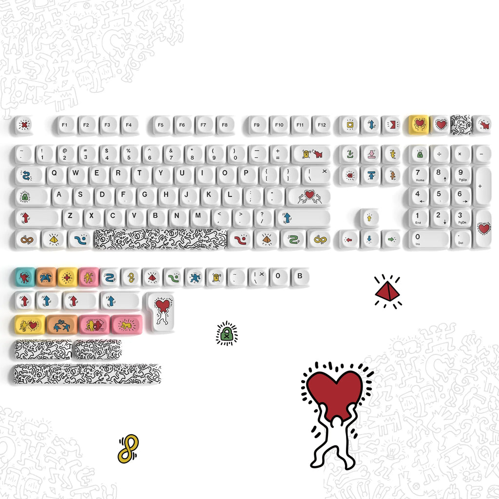 134 Keys Pink Cat  MOA Profile PBT Keycaps Customs Dye Sub Key caps for 61/87/104 Cherry MX Switch Gaming Mechanical Keyboard