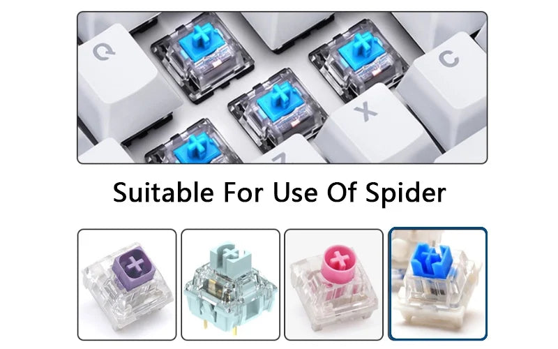 DIY Cute Magic Love Wings Keycap 6.25u Spacebar Game Mechanical Keyboard Cross Axis Pink Bow Keycap