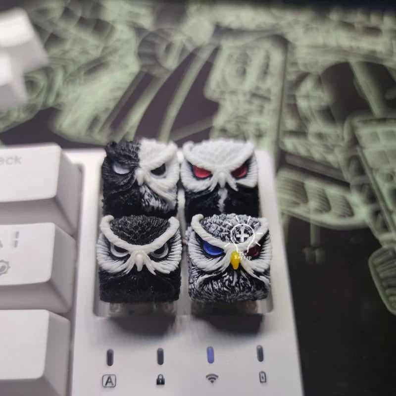 Owl Resin Keycaps Customized Replica with Personalized Translucent Creativity SA Cherry Profile Key Caps for Mechanical Keyboard