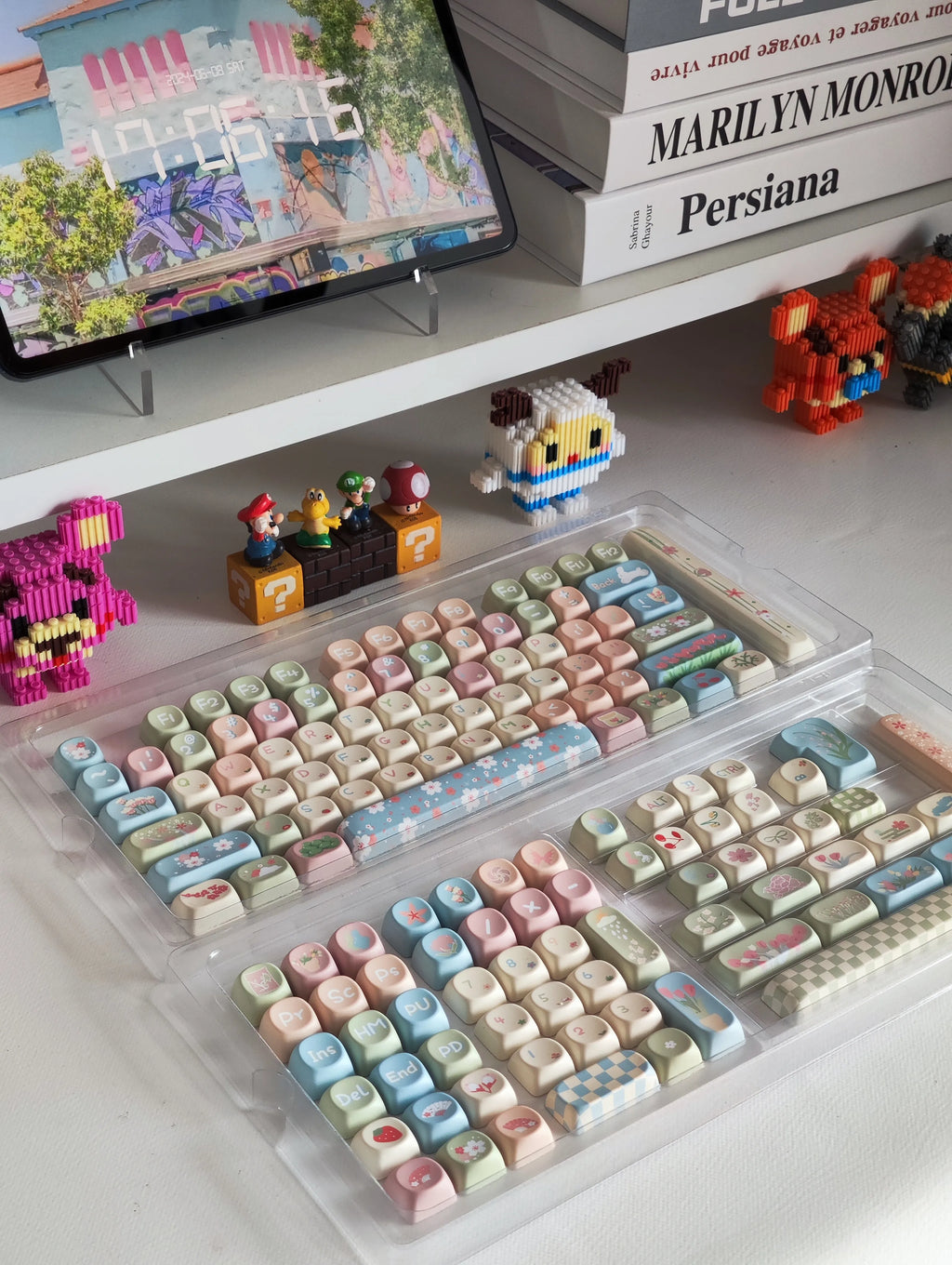 MOA Keycaps Cute Alice Keycaps Cute Keycaps 141 Keys PBT Sublimation Mechanical Keyboard Cap 2.25 U 2.75U