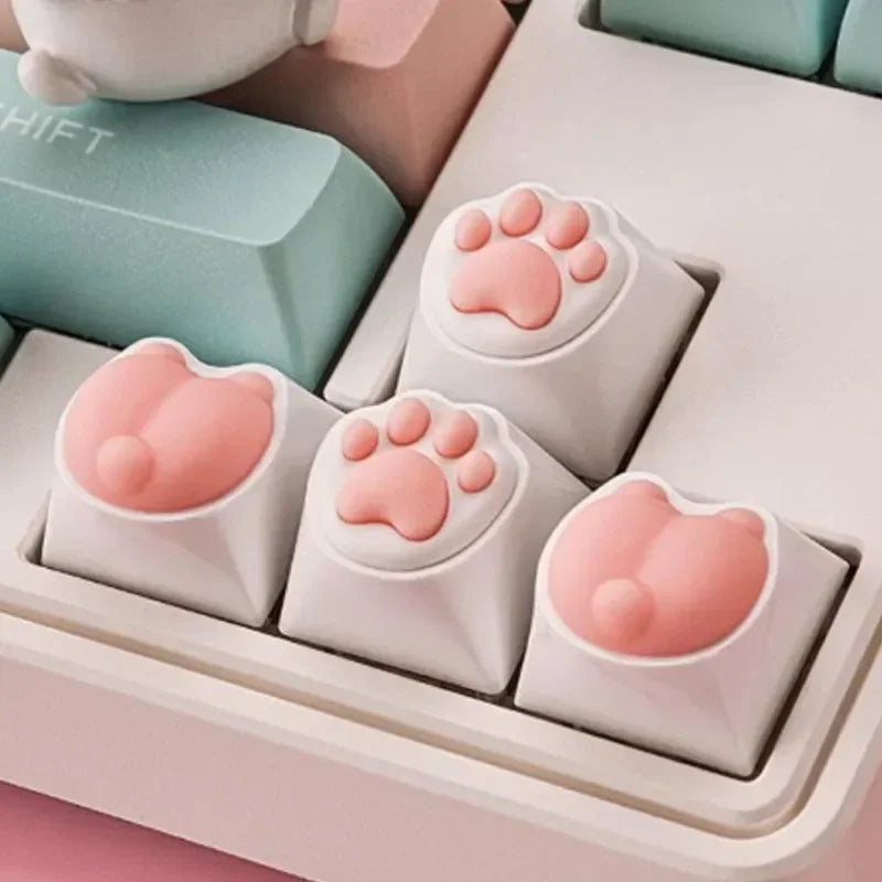 Cat's Paw PC&Silicone Soft and Cute Cat Claw Personalized Keycap Mechanical Keyboard KAWAII Cat Claw Keycap Customization Keycap