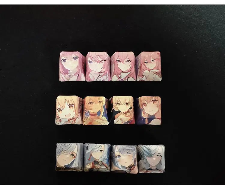 Cartoon Anime Genshin Impact Keycap zhongli Mechanical keyboard replacement key R4 PBT thermal sublimation Cherry OEM height