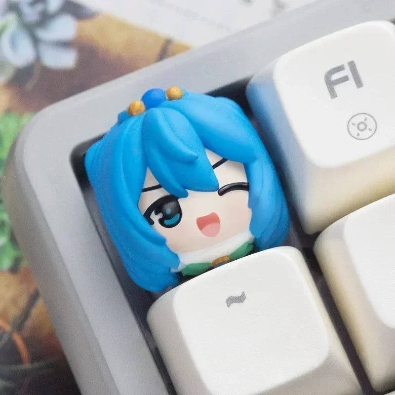 Anime Keycaps Cute Resin Keycap Cherry Profile Custom Artisan Keycaps for Mechanical Keyboard Key Caps Switch Opener Gamer Gifts