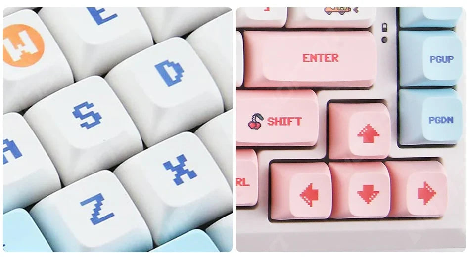 Candy Colorful 124 Keycaps XDA PBT Cartoon Keyboard Dye Sublimation for DIY Custom Mechanical Gaming Wear-Resistant Keycaps Kit