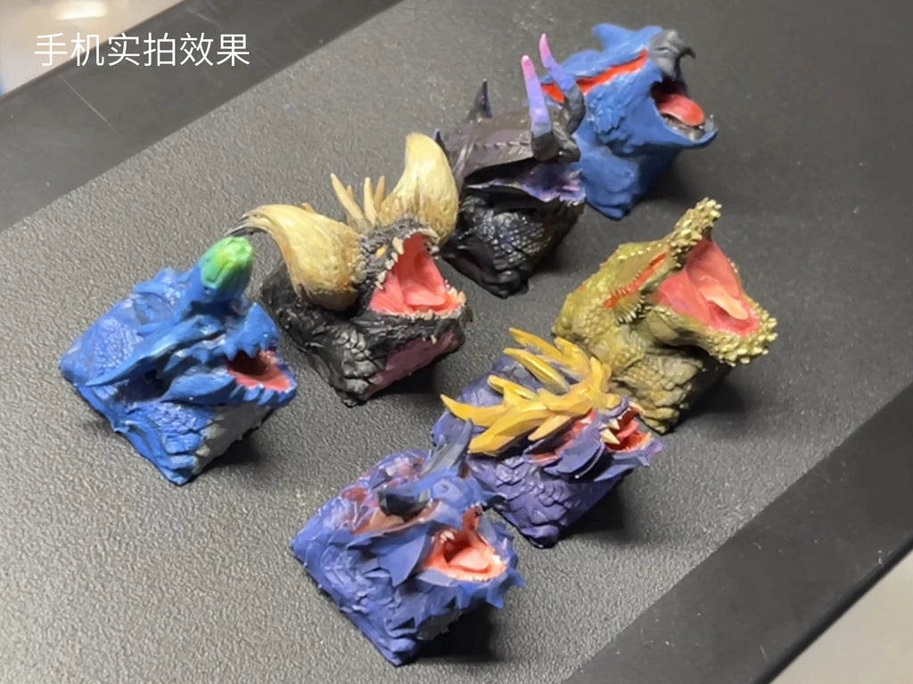 Monster Hunter Themed Keycaps Gore Magala/Acid Glavenus Personalized Mechanical Keyboard Keycaps Cartoon 3D Resin Artist Keycaps