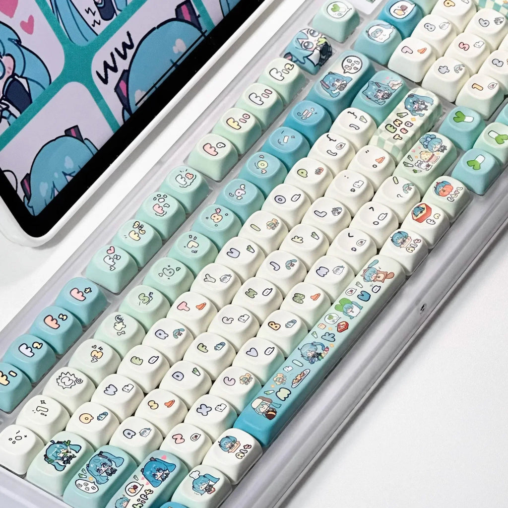 Miku Anime Keycap XOA PBT Cartoon Keycaps Customization Individuation Keyset For Mechanical Gaming Office Keyboards Switch Gifts