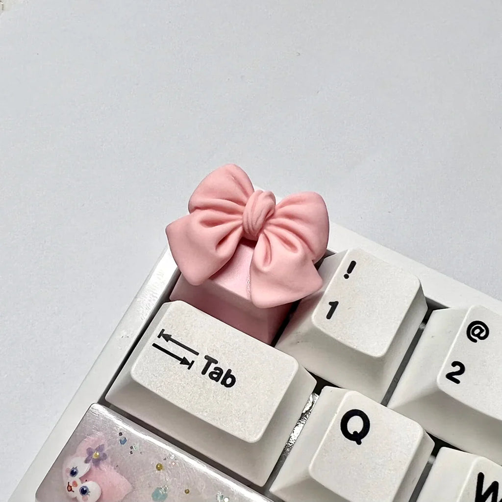 MiFuny Cute Bow Tie Keycap Anime Key Cap OEM R4 Keyboard Cap Custom Kawaii Key Cap for Mechanical Keyboard Accessories Gift