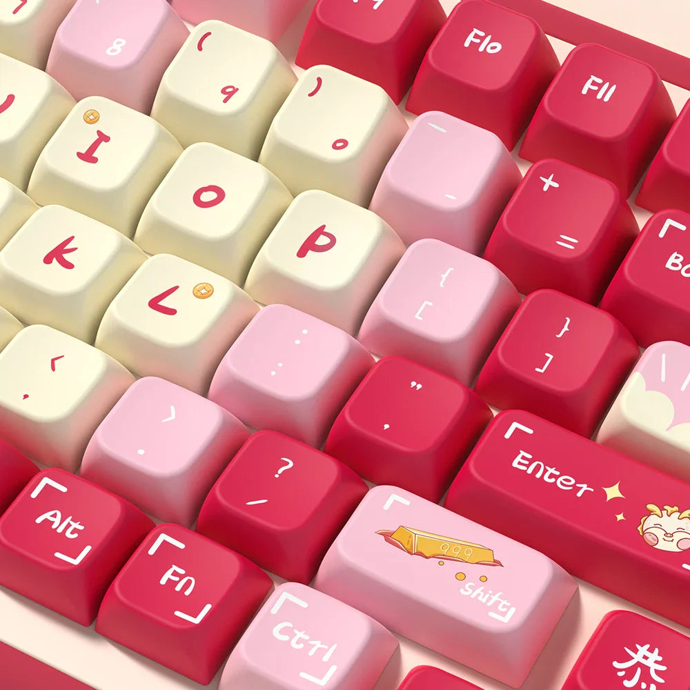 Lucky Dragon Year Theme Keycaps MDA Profile Personalized Keycap For Mechanical Keyboard with 7U and ISO key cap