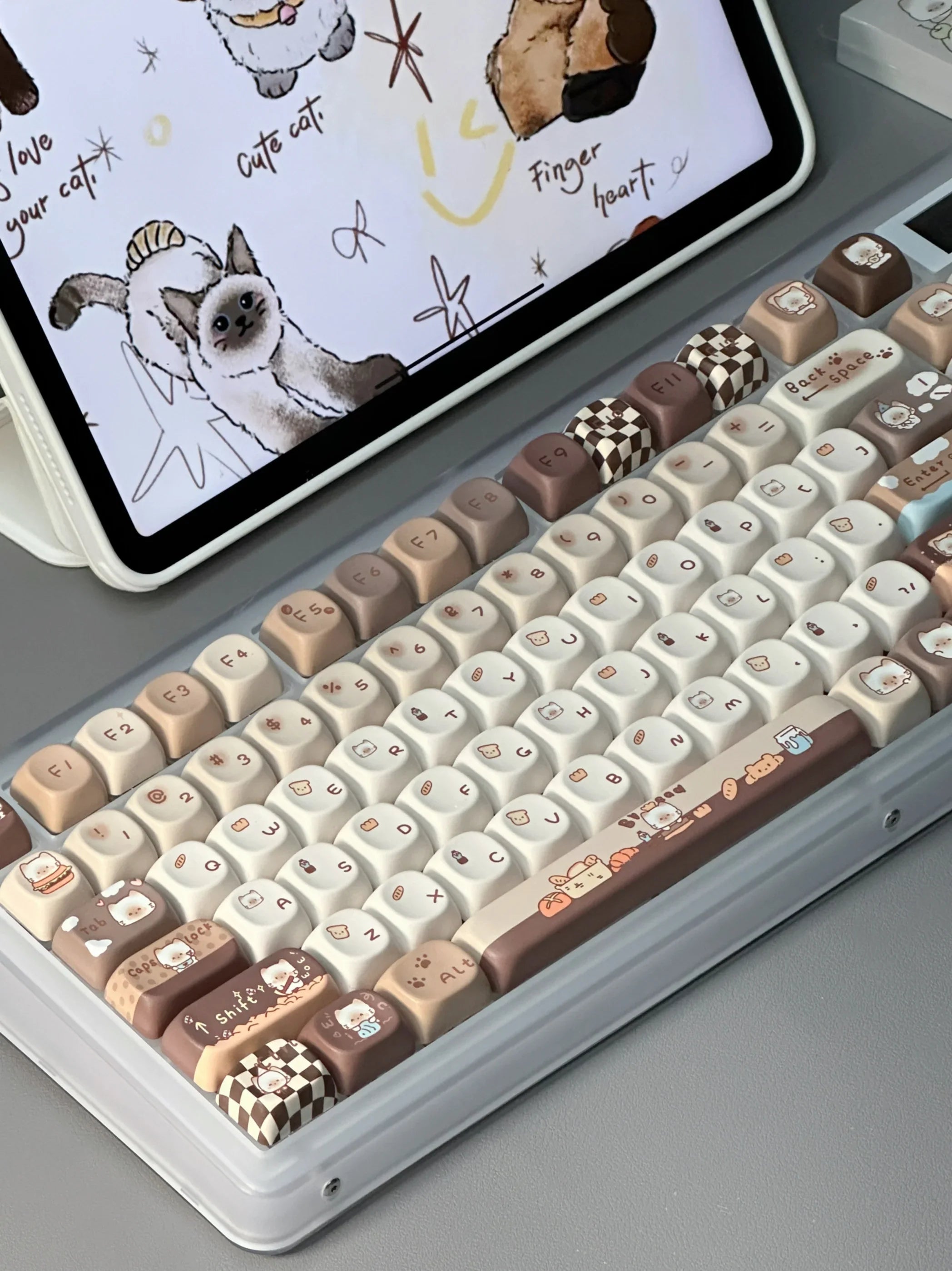 Cute Keycap MOA Profile Keycap Customization Gift PBT Keycaps 131 Keys COOL Cap Dye-Sub Mechanical Keyboard Keycap MX Switch