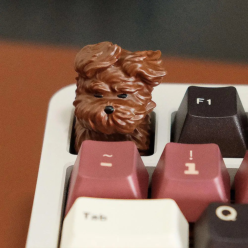 Puppy Personality Key Cap Windblown Puppy Key Cap Single Mechanical Keyboard Cap Rocket Hammer Retro Resin Cute