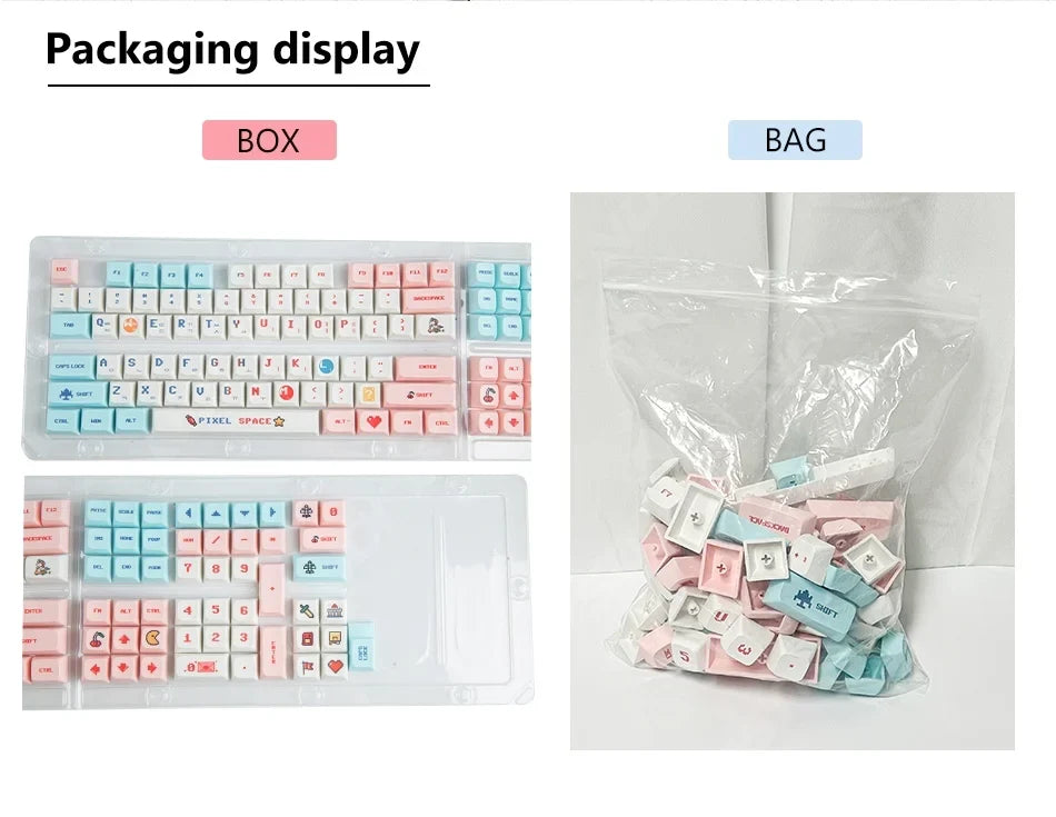 Candy Colorful 124 Keycaps XDA PBT Cartoon Keyboard Dye Sublimation for DIY Custom Mechanical Gaming Wear-Resistant Keycaps Kit