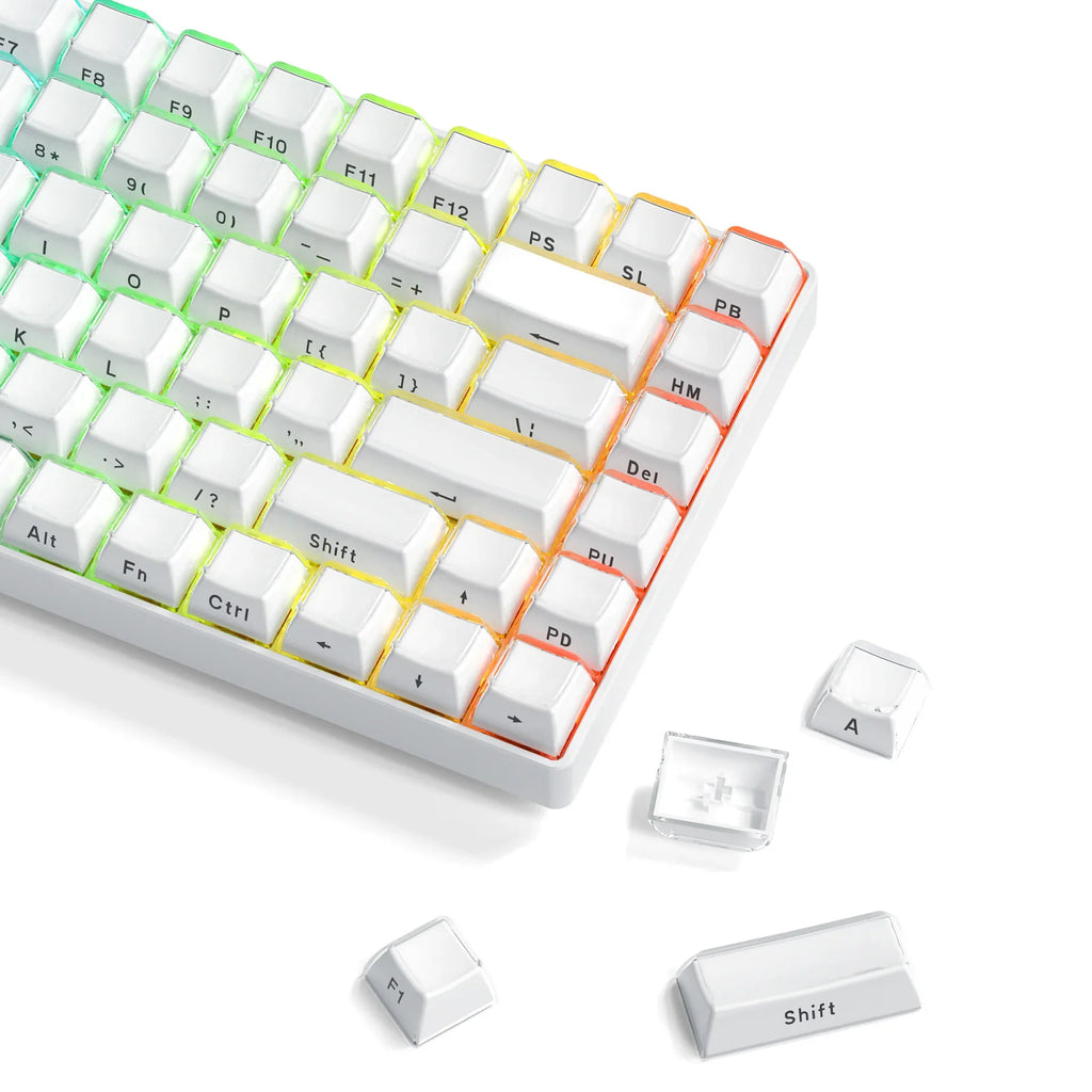 Jelly Crystal Keycaps Side Engraved Pink Blue 113keys Two-tone lnjection Molded DIY Mechanical Keyboard OEM Translucent Keycaps