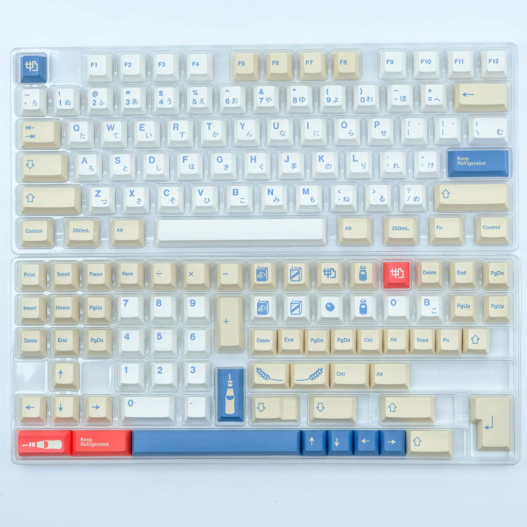 KBDiy GMK Soymilk Keycap 135 Keys PBT Japanese Korean Keycap ISO Enter Cherry Profile for GMK67 K500 Gaming Mechanical Keyboard