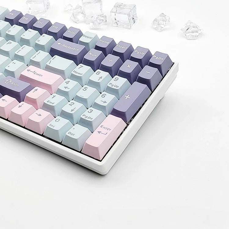 PBT Double Shot Keycaps 124 Keys Set GMK Key Caps ISO Layout For Mechanical Gaming Keyboard MX Blue Switch Wooting 75