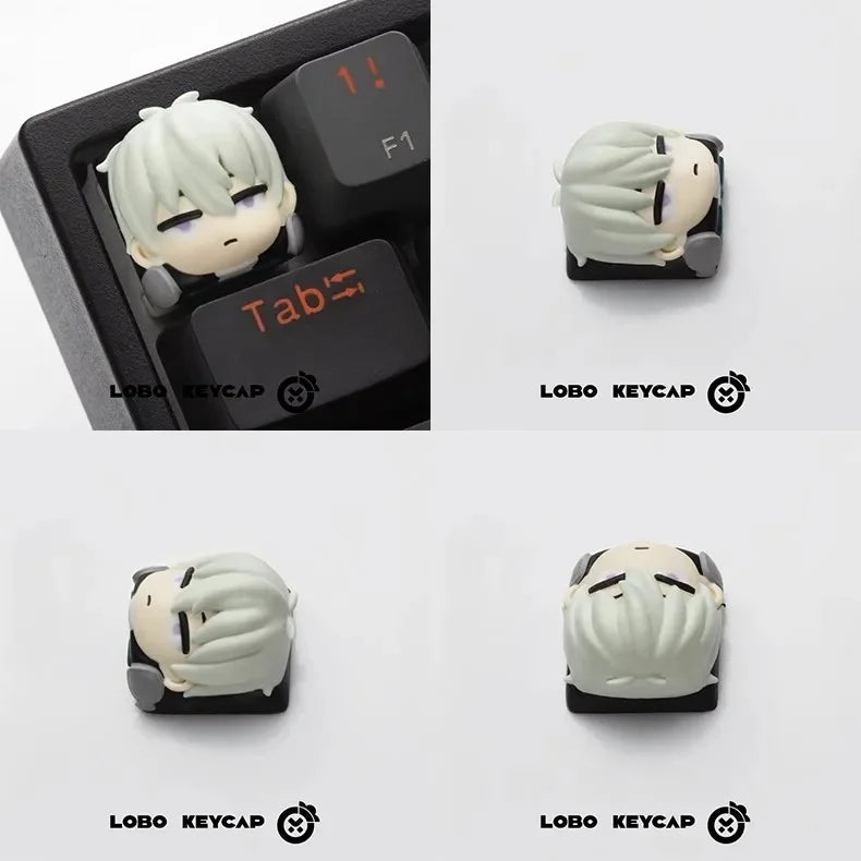 Lobo No.8 Artisan Keycap Custom Ghost Anime 3d Keyboard Key Caps Mechanical Keyboard Esc Point Resin KeyCaps Pc Game Accessories