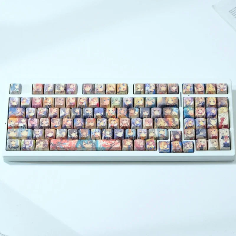 Color Anime Keycaps Personalized Customization Cartoon Anime 126 Key PBT Mechanical Keyboard Keycap MOA Profile Keycap Accessory