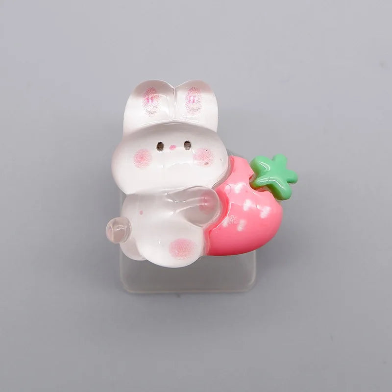Long Eared Rabbit Personalized Keycap Mechanical Keyboard Special Transparent Cute Gift TabESC Supplementary Decoration Keycap